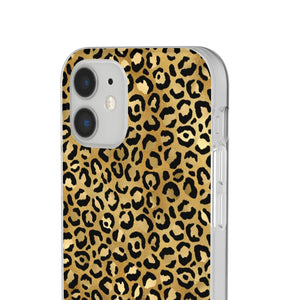 Gold Cheetah Leopard Print Flexi Phone Case